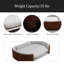 Lit pour chien surélevé de style scandinave avec pattes en bois massif et dossier en bois courbé, coussin en velours-216956524