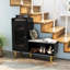 Banc de rangement avec portes vitrÃ©es et tablettes-11032692