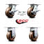 5 Inch High Temp Phenolic Caster Set 2 Brakes/Swivel Locks and 2 Rigid SCC