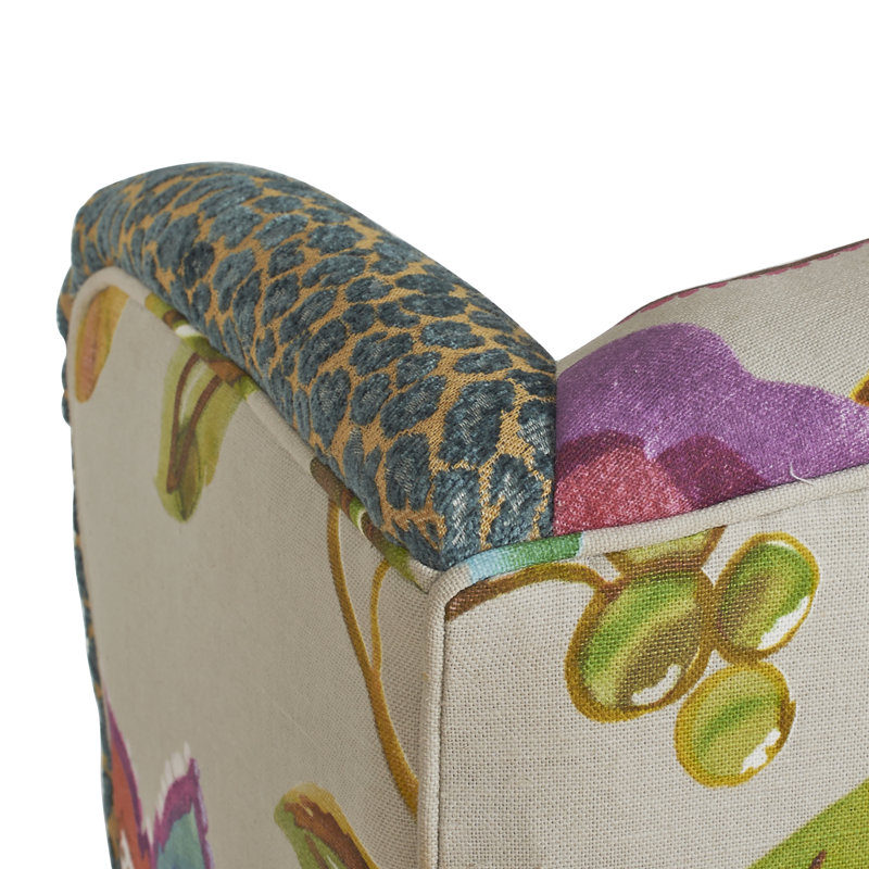 Fauteuil à oreilles Camborne de 35,5 cm de large, Velours bleu sarcelle