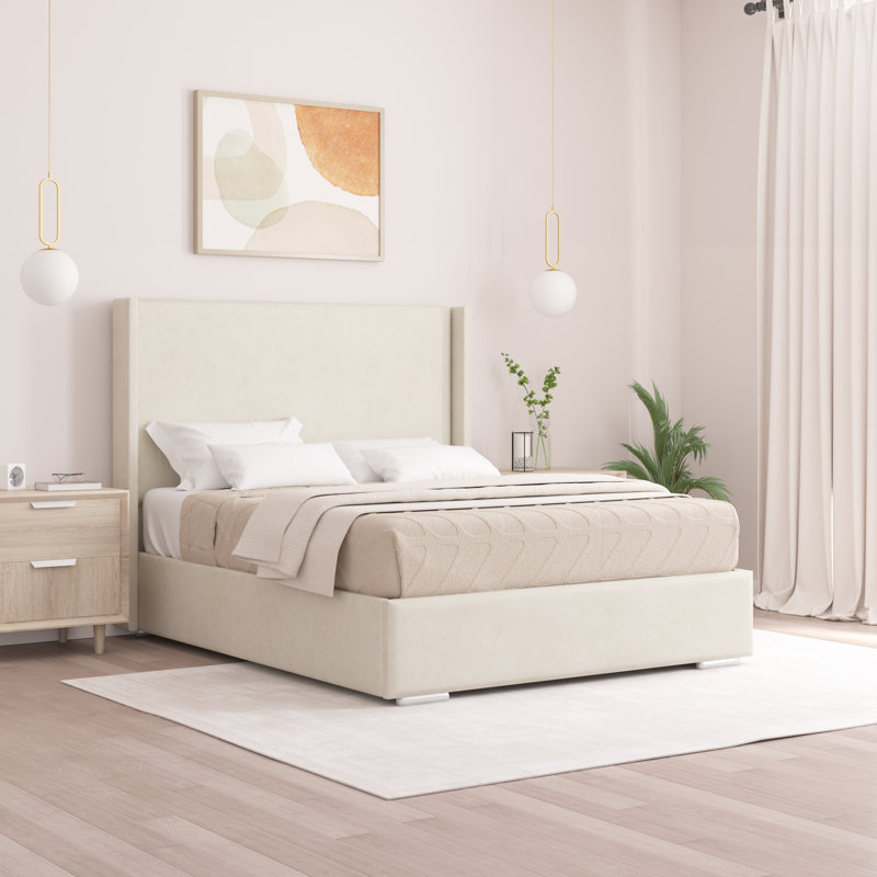 Chelby Upholstered Bed, Super King (6'), Cream