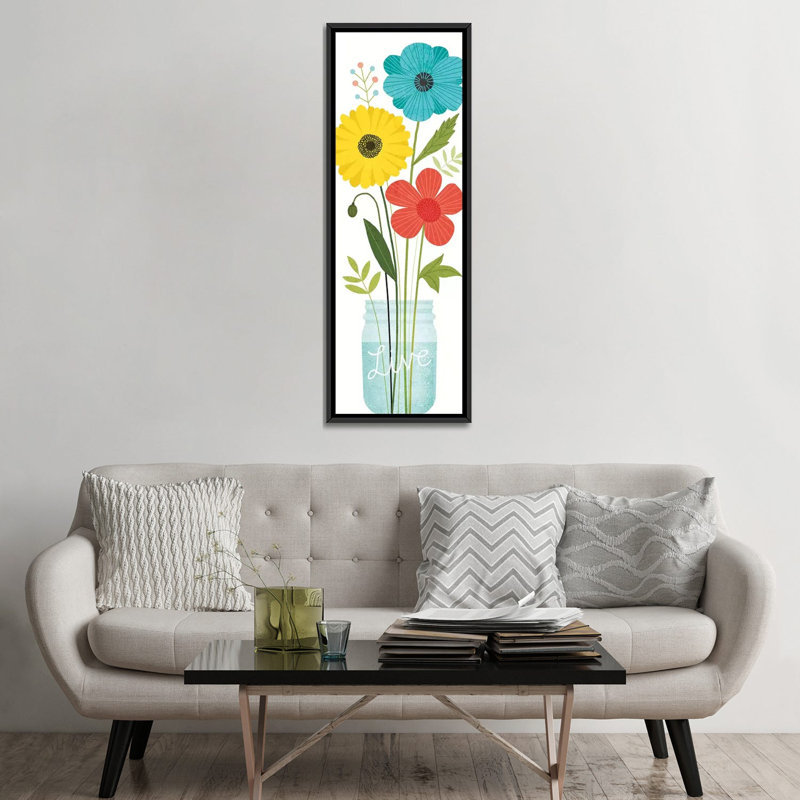 «Seaside Bouquet IX», impression sur toile, H 60 po x l 20 po x P 1,5 po, Toile avec cadre noir