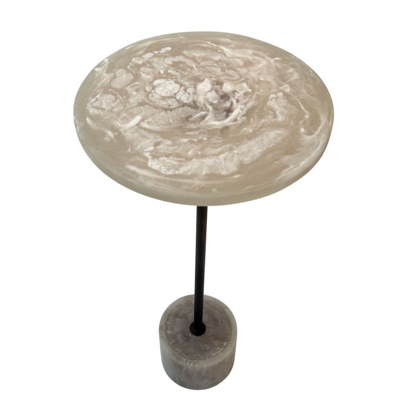 Table d'appoint ronde élégante 12 po avec piédestal compact