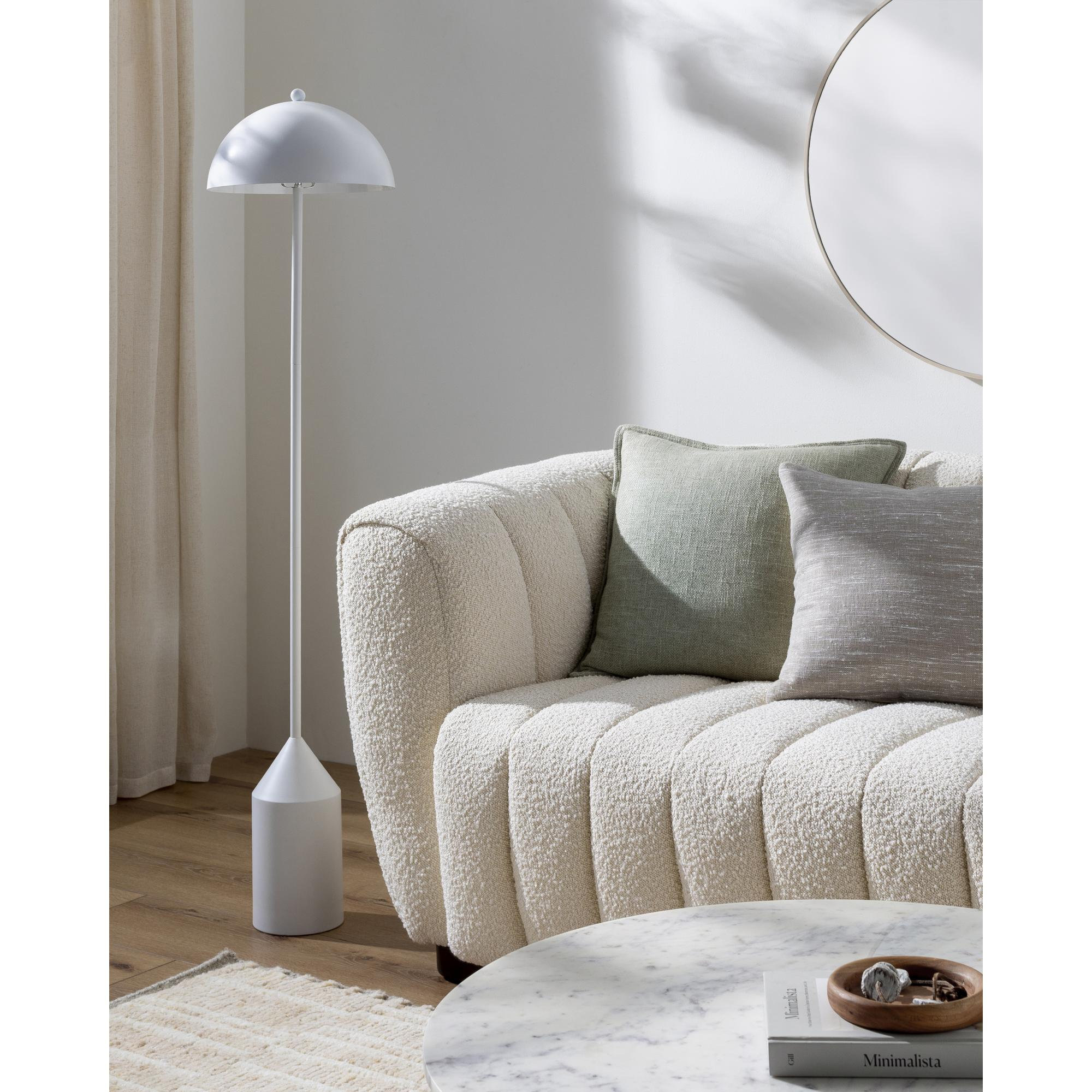 Jemma 59'' Iron Floor Lamp, White, White
