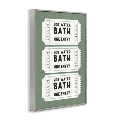 Hot Water Bath Ticket Framed Giclee, design by Lettered and Lined