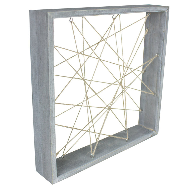 Whitewashed Wooden Air Plant Frame, H 3 po x l 12 po x P 12 po, Gris