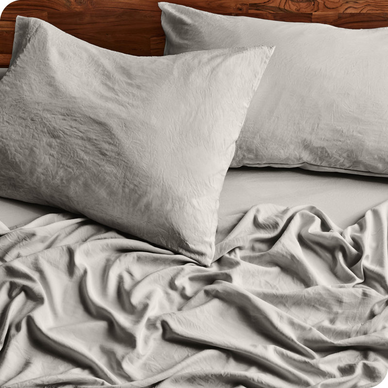 Queen Fog Sandwashed Microfiber Deep Pocket Sheet Set