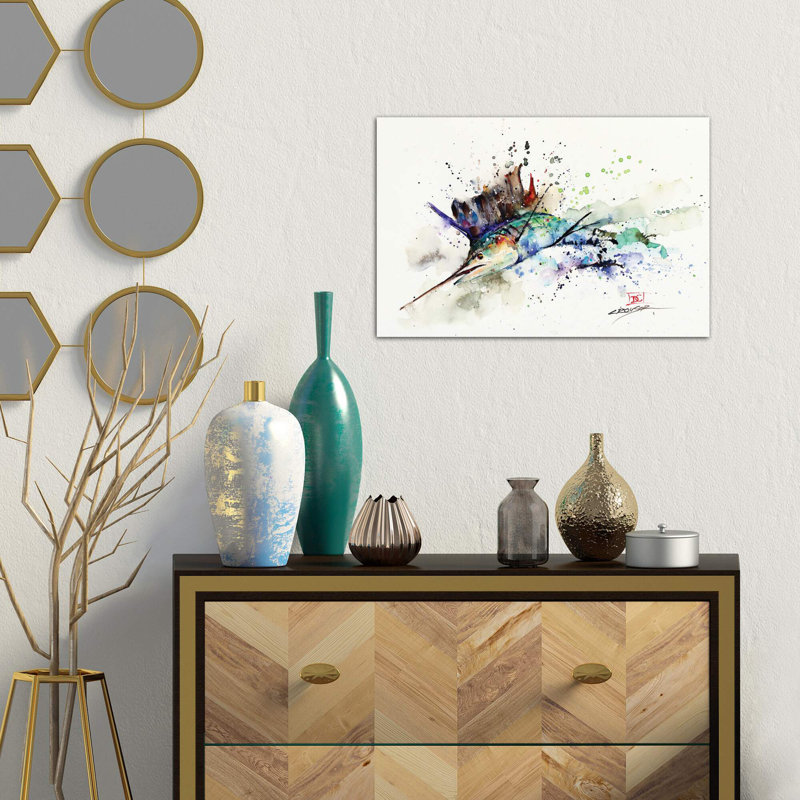 Sailfish by Dean Crouser - Print on Canvas, 20.32 cm H x 30.48 cm W, No Frame