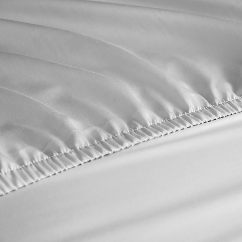 Ensemble de draps en rayonne de bambou 6 pièces , Ensemble de draps pour très grand lit californien, Blanc