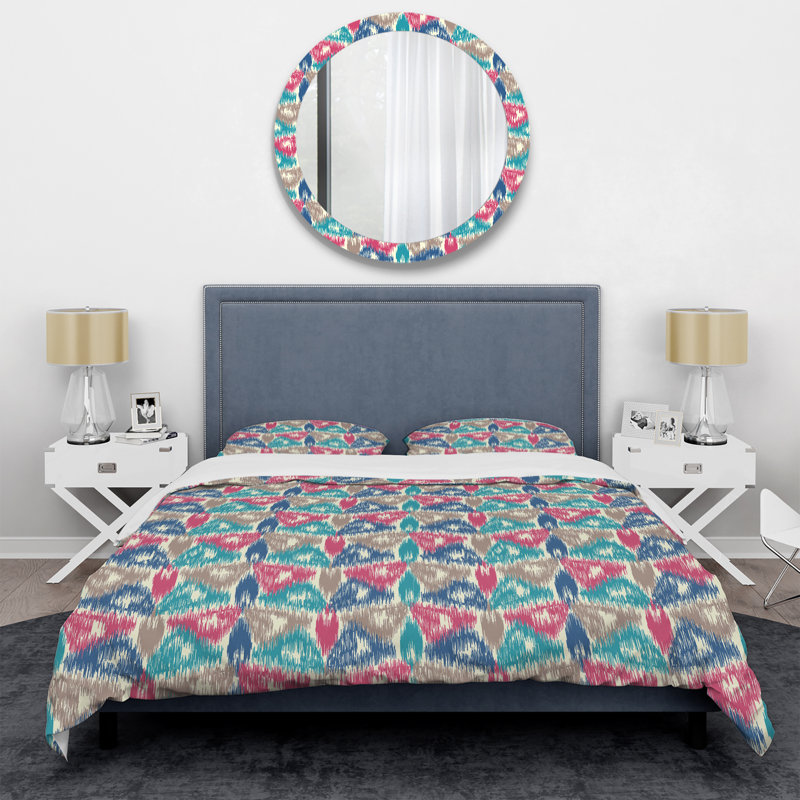 Multicolor Doodle Geometric - Ensemble de housse de couette à motif, Housse de couette pour très grand lit et 2 très