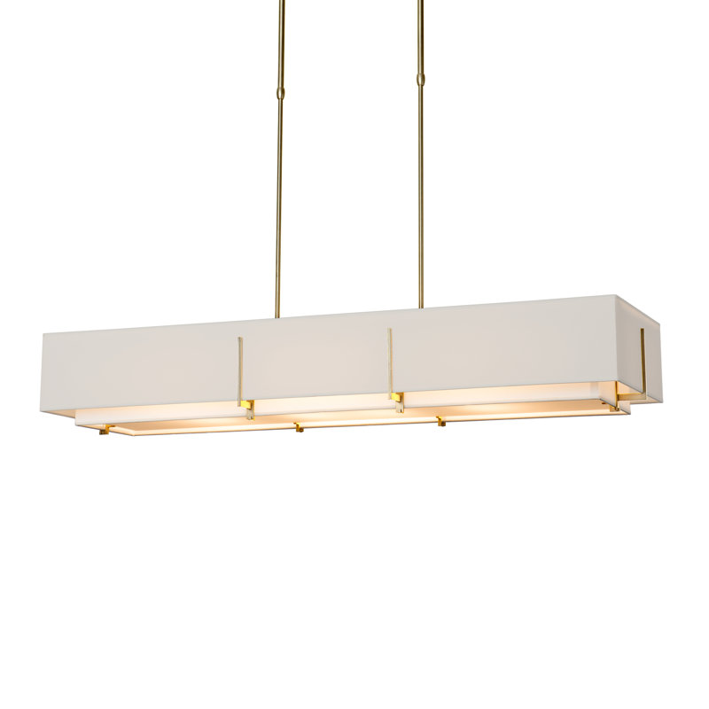 Exos 4 - Light Unique/Statement Linear Pendant, Black, Flax Shade