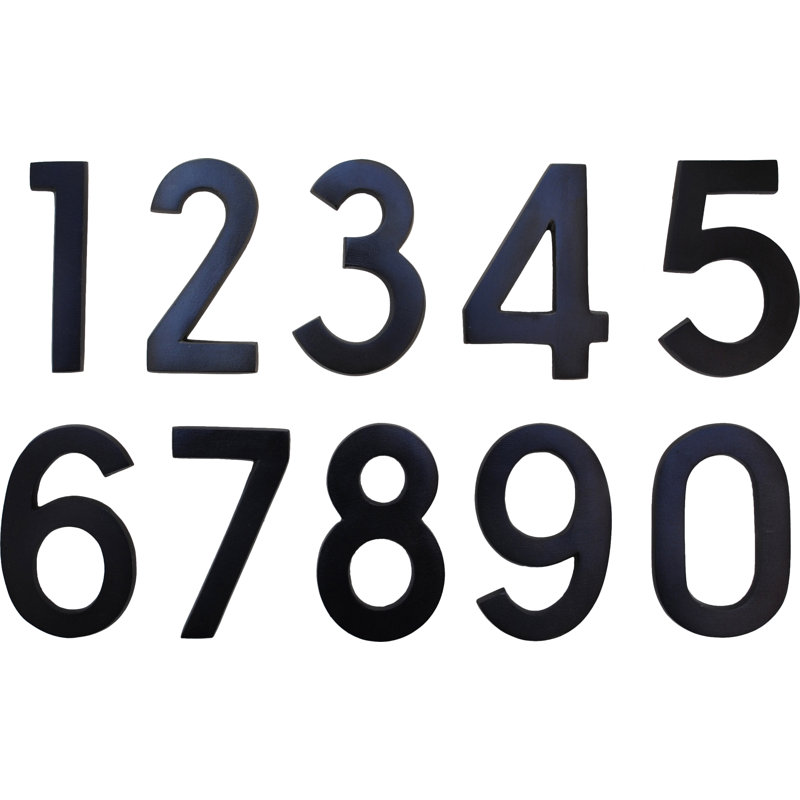 4'' H Brass House Number, 2, Black Pewter