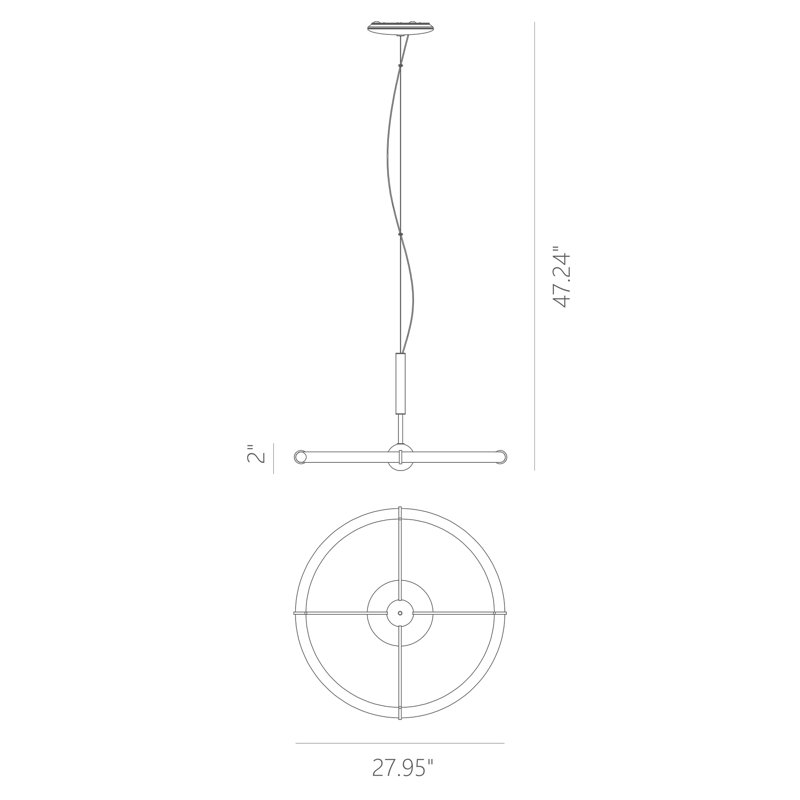 Luminaire suspendu géométrique à 1 lumière DEL unique