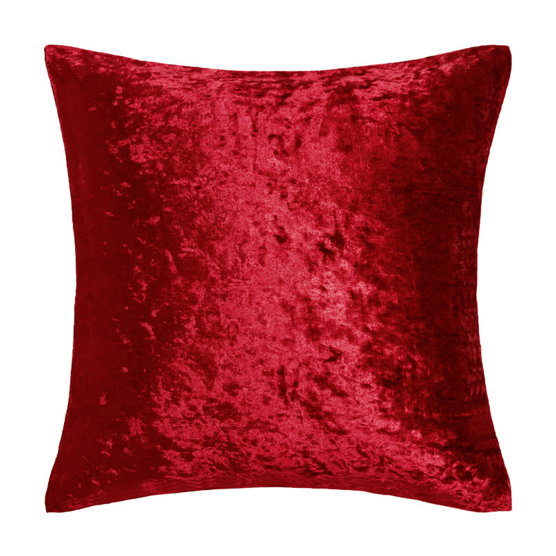 Velvet Reversible Throw Pillow, 18" H x 18" W, Red