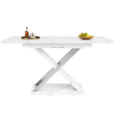 Extendable Metal Base Dining Table