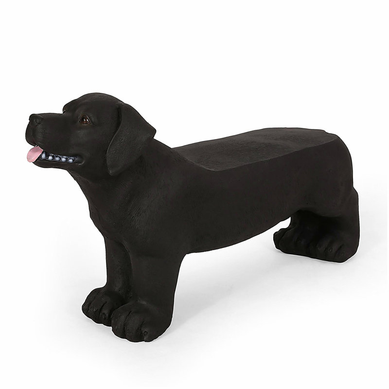 Banc d'extérieur MGO DOG Bench, noir mat + noir, aucun assemblage requis