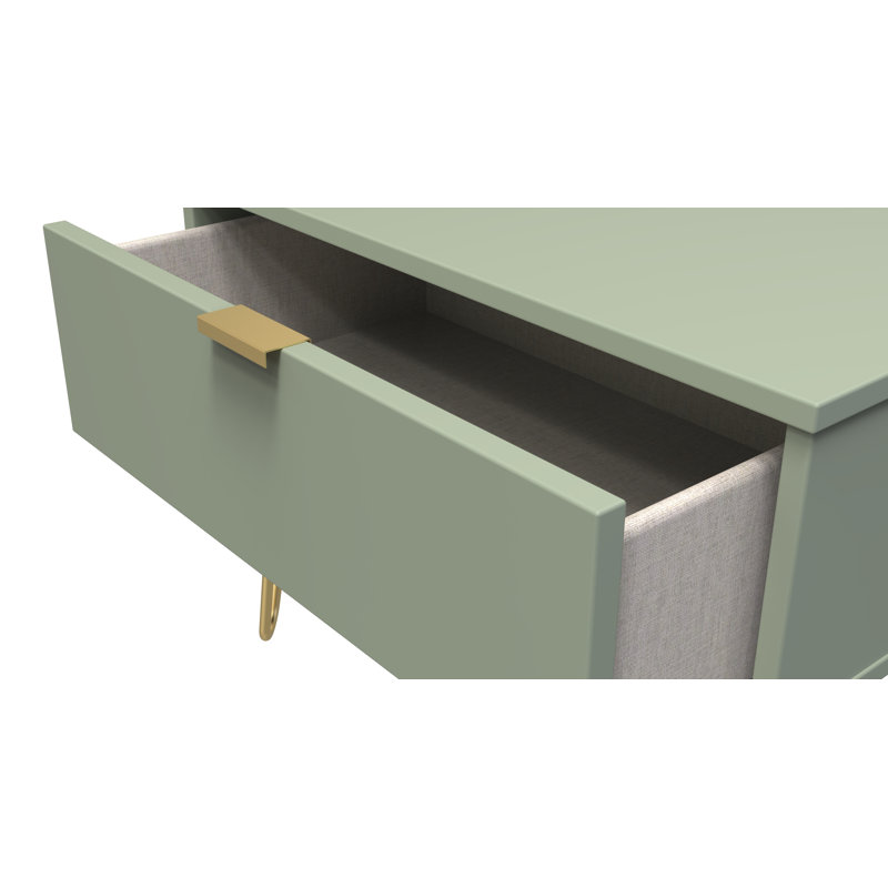 Bisceglia End Table, Green/Gold