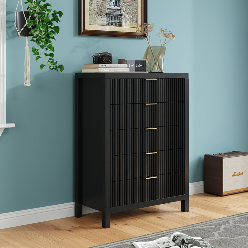 5 Drawer 31.4'' W Dresser, Black