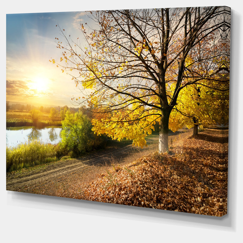 «Beautiful Road by the River», reproduction de photo sur toile, H 12 po x l 20 po