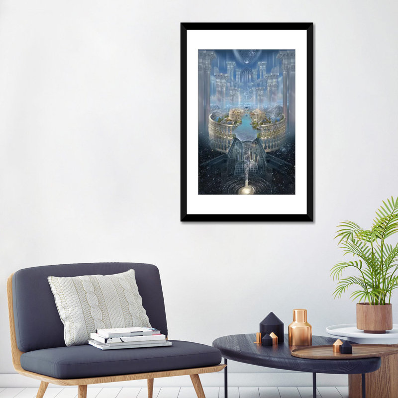 « solace i », impression sur toile, H 24 po x l 16 po x P 1 po, Papier avec cadre noir, Blanc