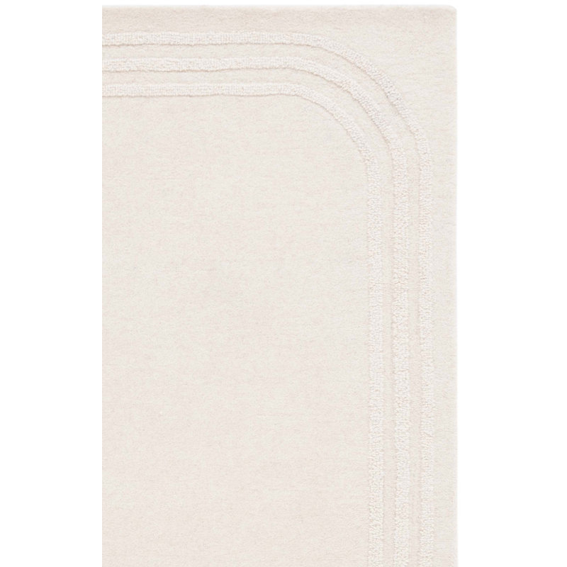Sreemaan Hand Tufted Wool Cotton Solid Color Rug in Ivory, Square 6'
