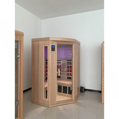 Hemlock Pentagonal Double Opening Glass Sauna Room-B