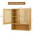 Bamboo Wall-Mounted Over-Toilet Cabinet, Rattan Doors & Adjustable Shelf-1395674337