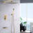 Wall Mounted 10" Rainfall Shower, Ceramic Disc, Balanced, Brushed Gold Combination 10Inch Mounted, Element-120920813