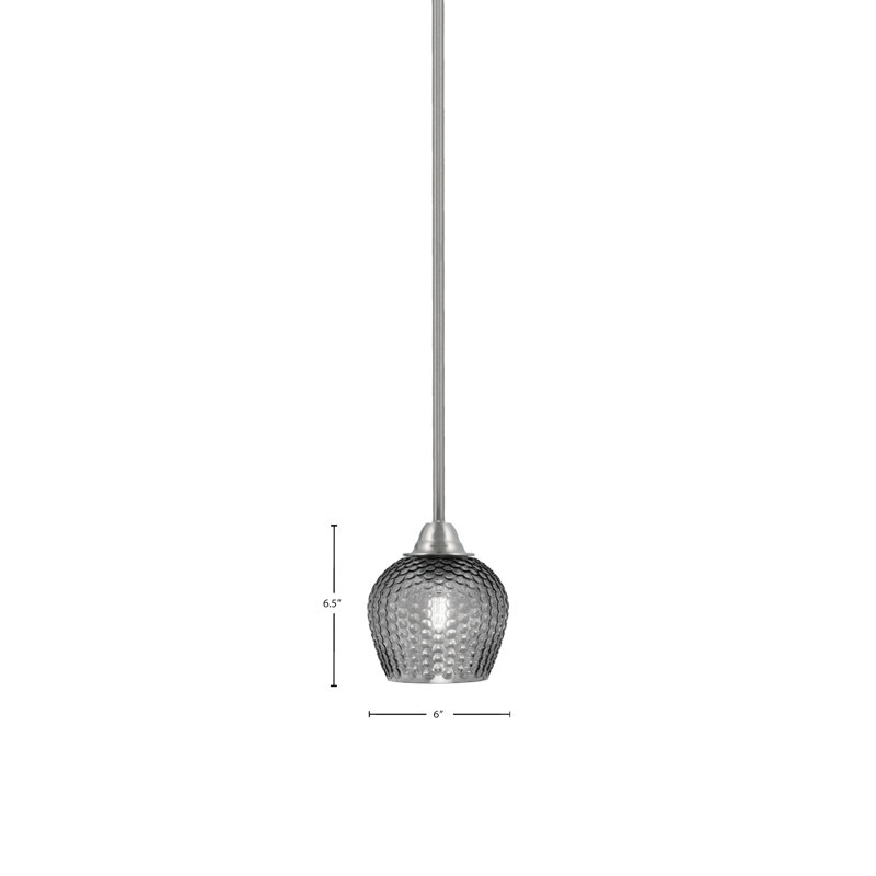 Mini-luminaire suspendu 6 "Paramount, Nickel brossé, Noir