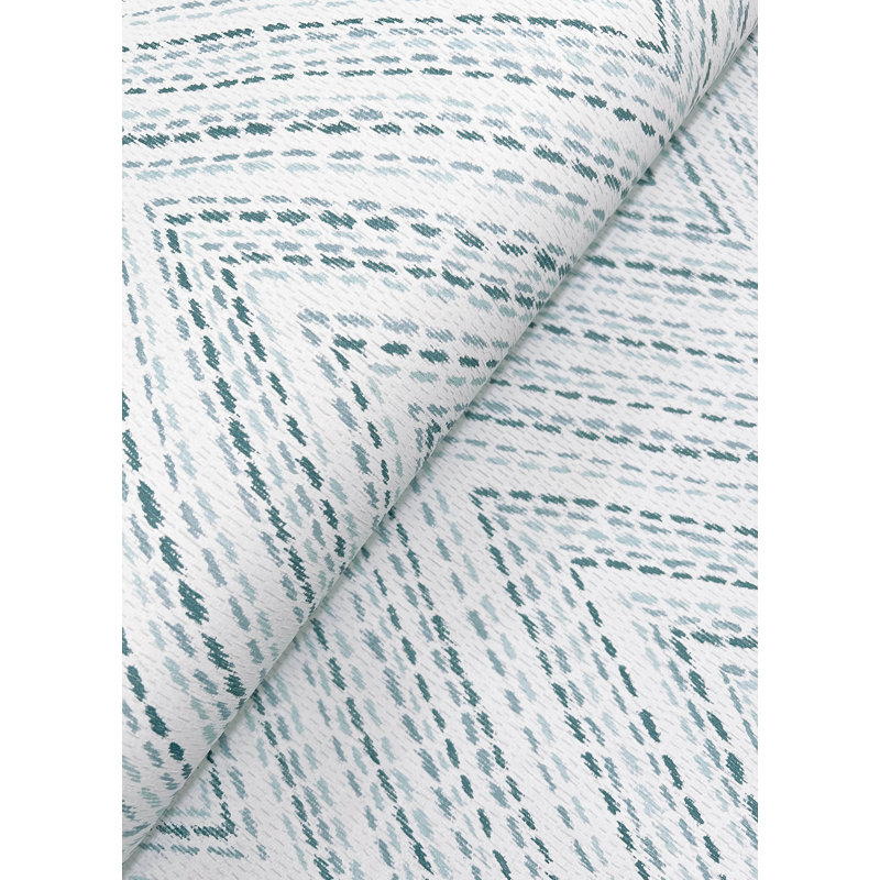 Papier peint à chevrons cousus Lainey, Bleu