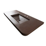 Newterra Concrete Handmade Rectangular Console Bathroom Sink
