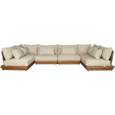 Ivry Water Resistant Fabric Upholstered Outdoor Patio Modular Sectional