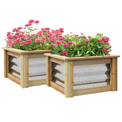 Outsunny Raised Garden Bed Set Of 2