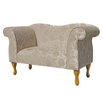 Beige Floral Chaise Sofa