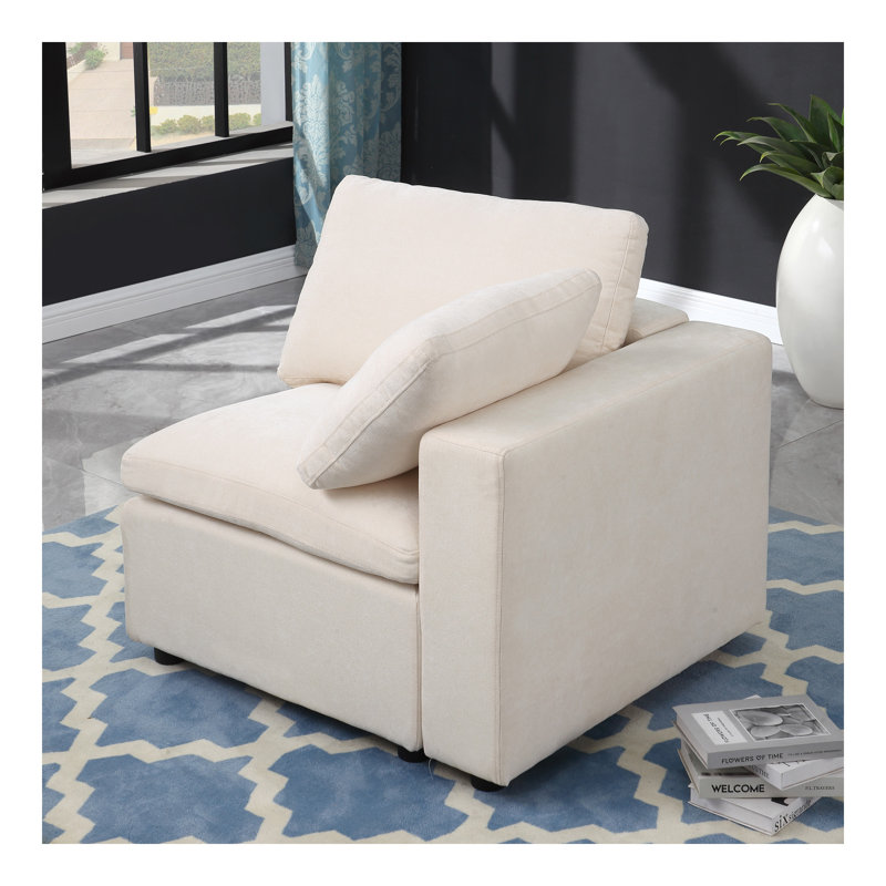 Modular Sectional Sofa Set Facing Armchair Chenille