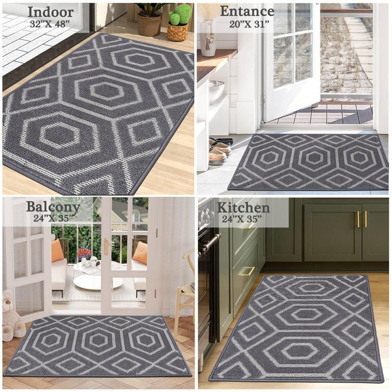 Tapis d'entrée antidérapants Welcome, gris, L 20 po x L 31 po