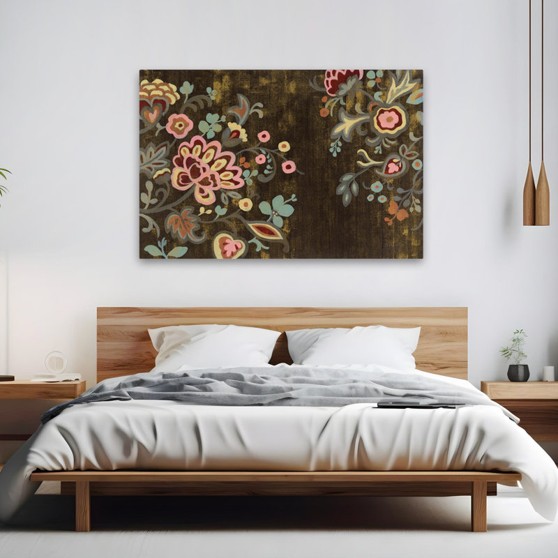Decorative Paisley - Abstract Black Blue Brown, 60" H x 40" W