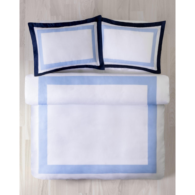 Ensemble de valises pour chambre double, Housse de couette grand + 2 grandes taies décorat, Bleu marine
