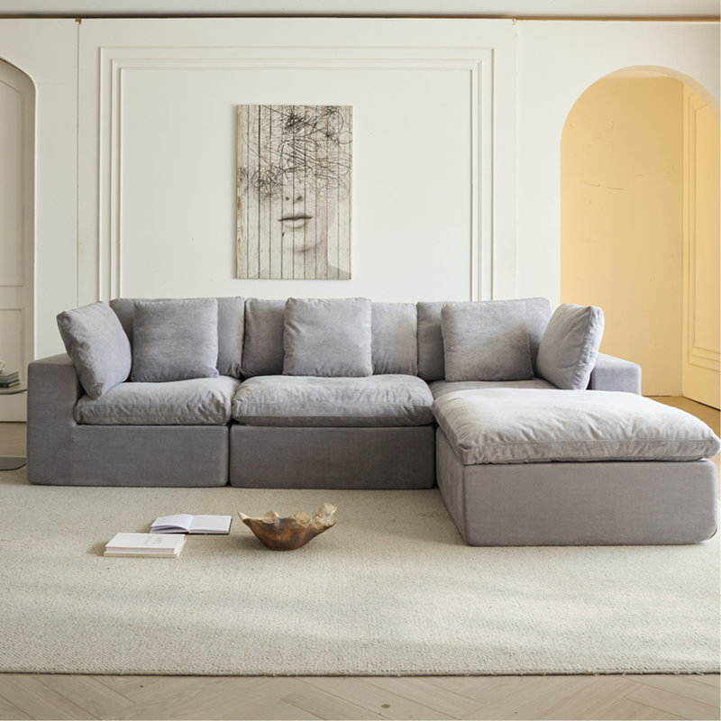 Canapé modulaire surdimensionné à 4 places Cloud, Light Grey