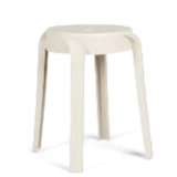 6 Plastic Stools For Living Areas, 3.3lb Weight Each, Modern Design, Beige Of Nesting Stools, 11.53" Product Depth, Lightweight And Movable,