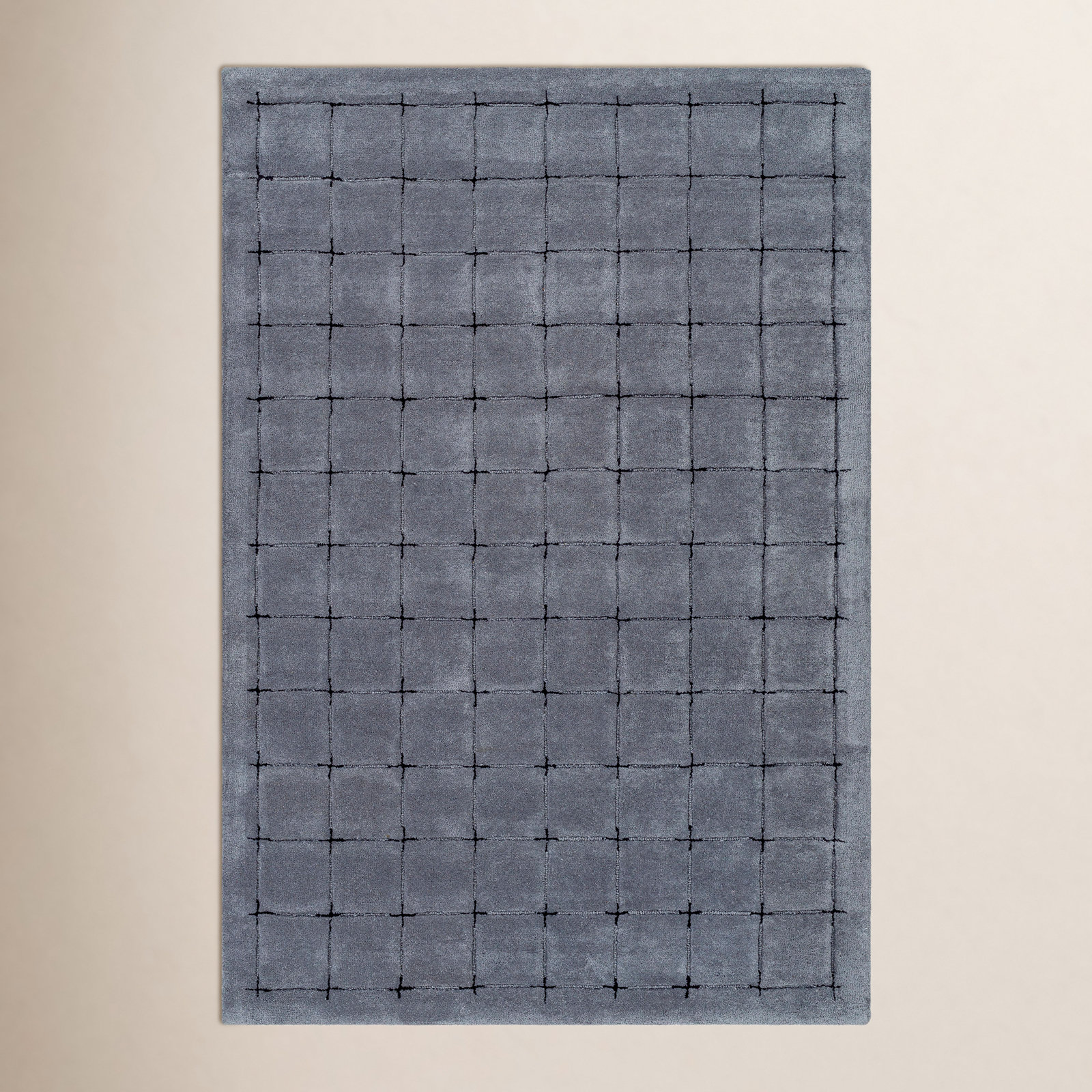 Mallory Blue Hand Tufted Area Rug, Rectangle 5' x 8'