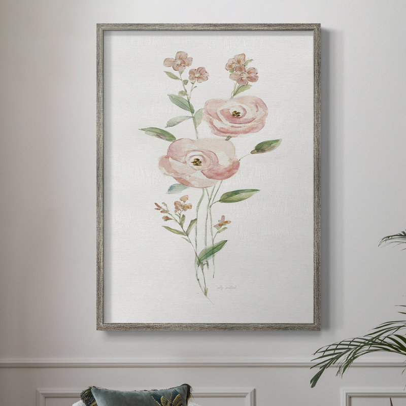 Floral Belle II, reproduction encadrée - bois massif 49064, H 11 po x l 9 po