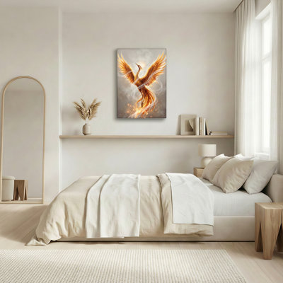 Phoenix Rise Canvas Wall Art Oil Painting Print Set Of 1