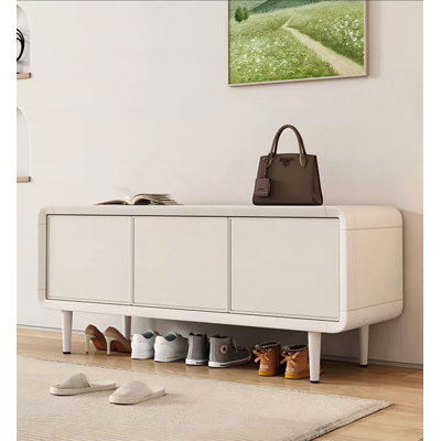 Banc de rangement moderne pour chaussures en alliage d'aluminium de style crémeux