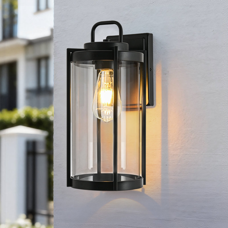 Amyann - 1 lumière 14 po, verre transparent, indice d'humidité, H 14,25 po x l 6,25 po x P 7,25 po