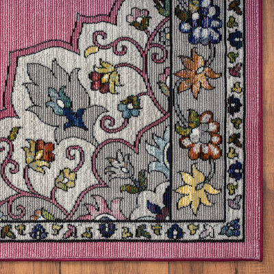 Tapis oriental rose / gris