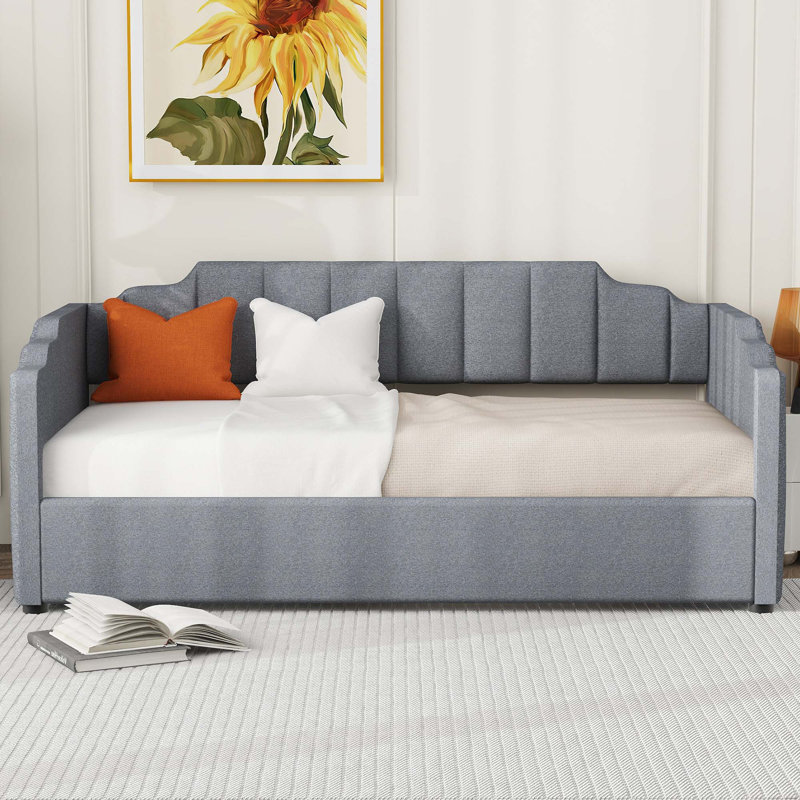 Daybed with Storage Space Underneath, Gray, Twin