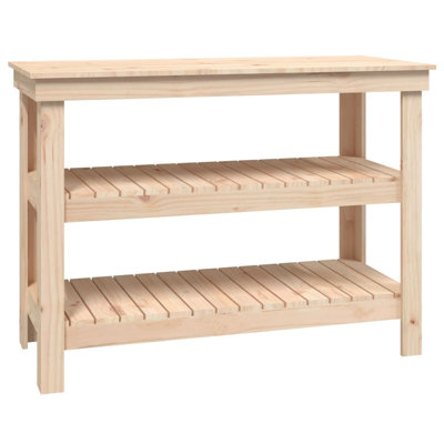 Work Bench 43.5X19.7X31.5" Solid Wood Pine