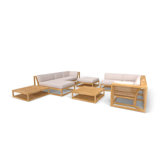 Outdoor 8 - Piece Teak Conversation Set
