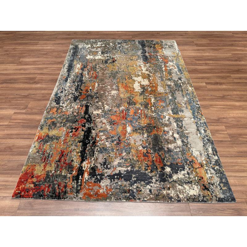 Original Hand Knotted Traditional Pattern Multi Colour Wool Rug